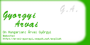 gyorgyi arvai business card