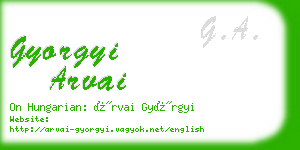 gyorgyi arvai business card